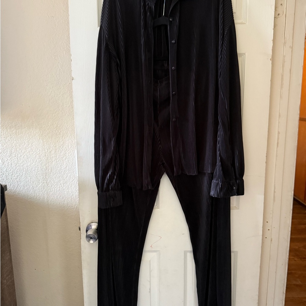 New Black pant and button up Set